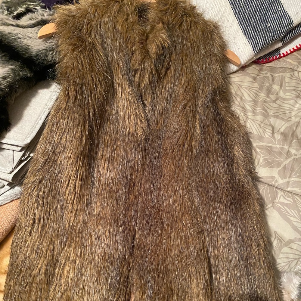 Rachel Zoe Brown Faux Fur Vest
